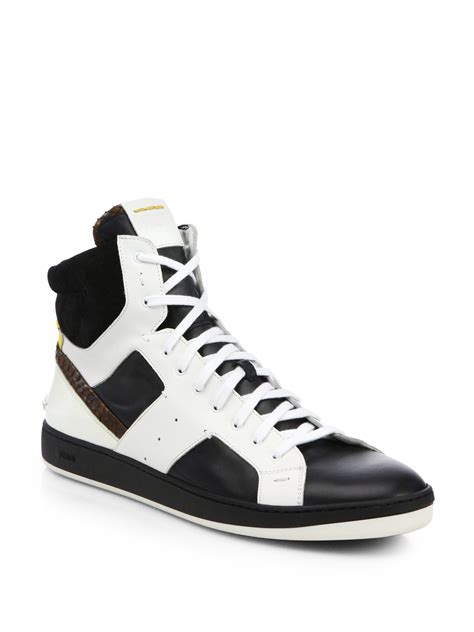 fendi shoes mens sneaker|saks Fendi high top sneakers.